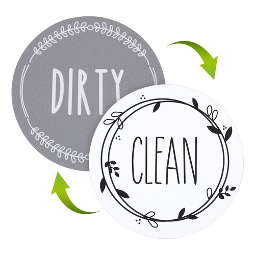 Clean dirty dishwasher magnet - clean,